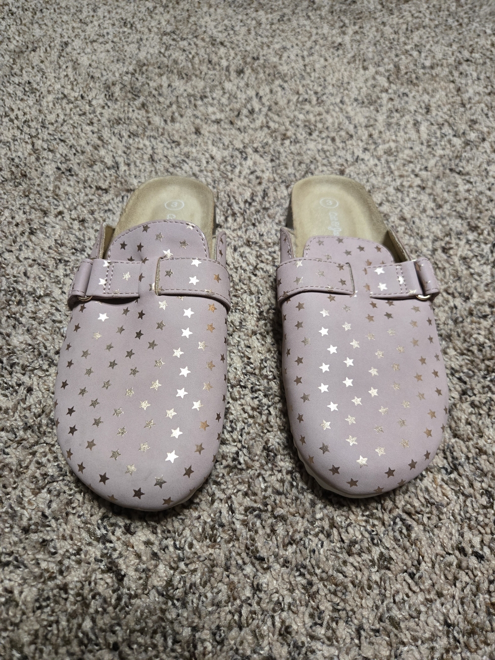*Size 3* Cat & Jack* Pink Girls Slip on Shoes With Little Stars Design*